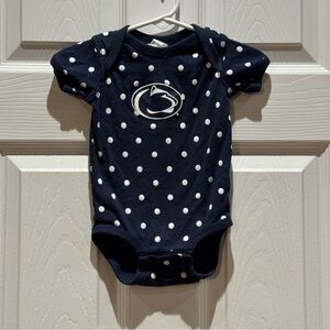 Penn State Baby Girl 12 Months Blue Polka Dot Short Sleeve Bodysuit